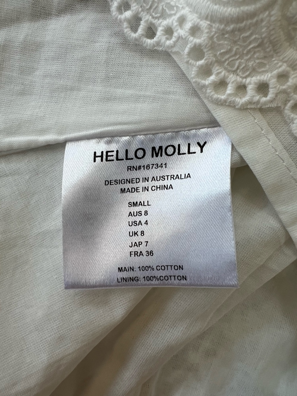 Hello Molly Valentine Cotton Lace Halter Open Back Flared Mini Dress White, S - Picture 9 of 10
